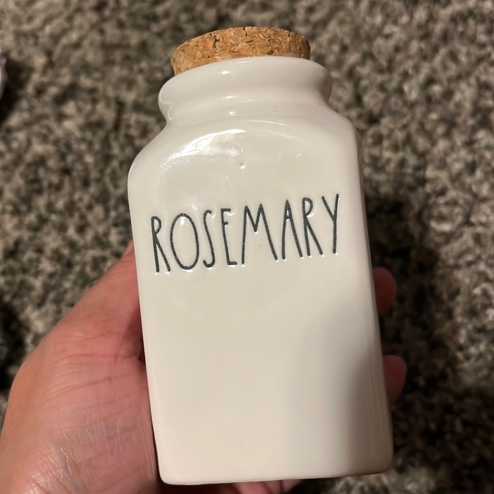Rae Dunn Rosemary jar